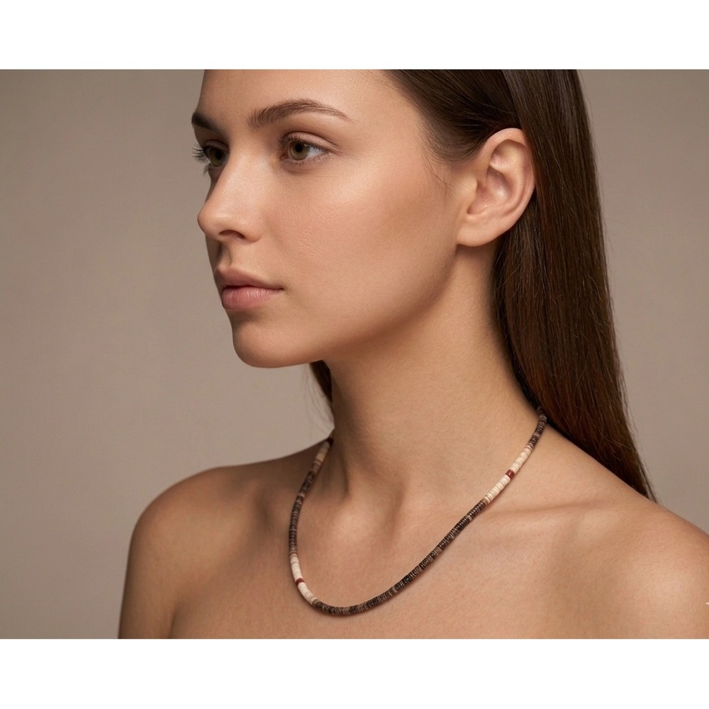 Santo Domingo Kewa Necklace Coral‎ Accents Pen & melon Heishi Handmade Jewelry**